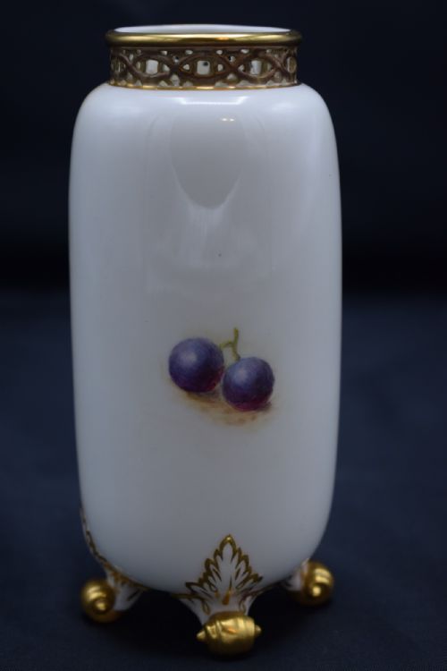 ROYAL WORCESTER PAINTED FRUIT VASE BY HARRY AYRTON - ADDITIONAL PHOTO 1
