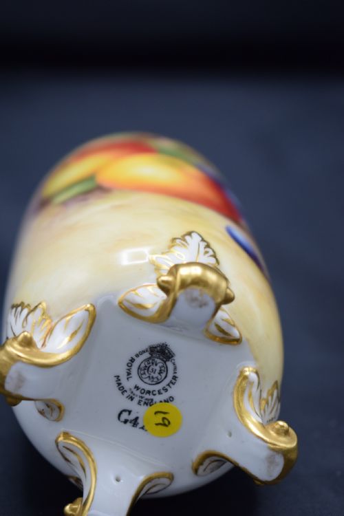 ROYAL WORCESTER PAINTED FRUIT VASE BY HARRY AYRTON - ADDITIONAL PHOTO 2