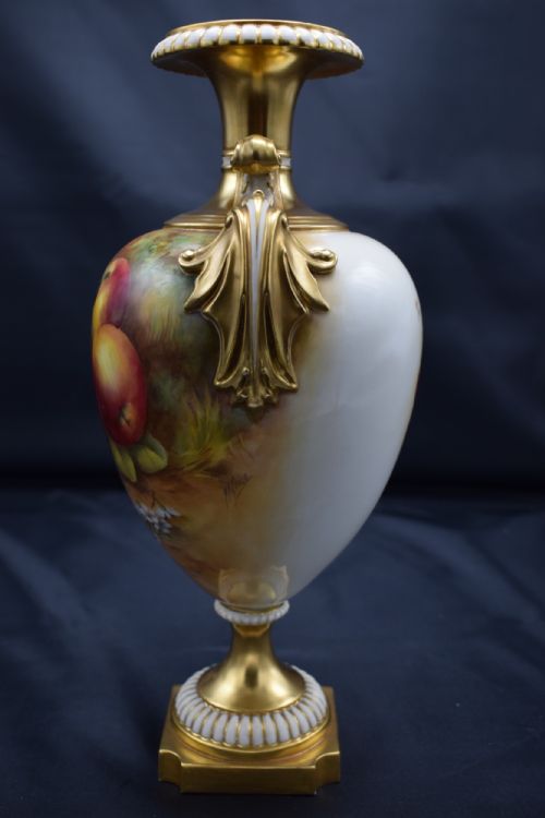 ROYAL WORCESTER PAINTED FRUIT VASE BY HH PRICE - ADDITIONAL PHOTO 2