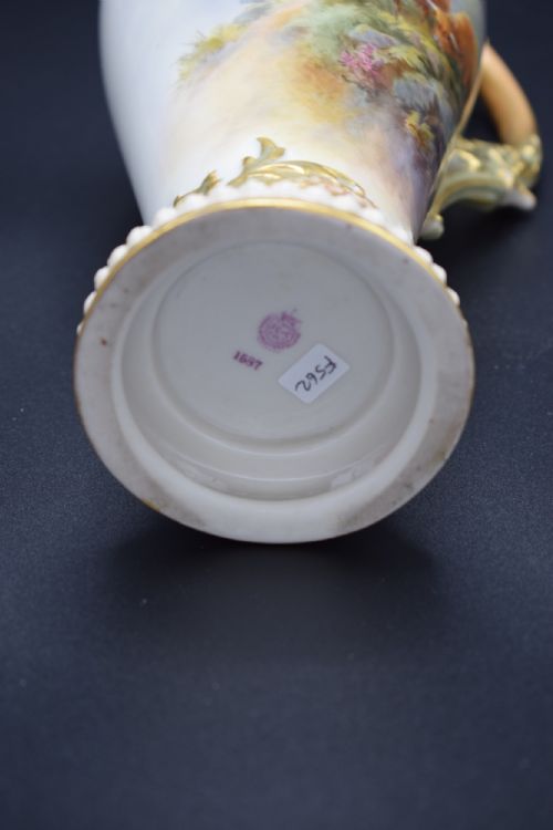ROYAL WORCESTER EWER DECORATED BY JOHN STINTON - ADDITIONAL PHOTO 3
