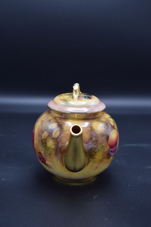 ROYAL WORCESTER PAINTED FRUIT TEA SET FOR 6 - ADDITIONAL PHOTO 13