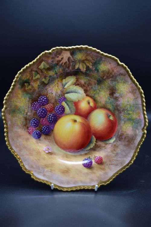royal worcester large rope edge dinner plate by ayrton - CATEGORY: ANTIQUE PLATES - DATED 1960
