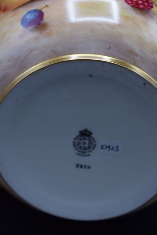 ROYAL WORCESTER PAINTED FRUIT GINGER JAR BY FREEMAN - ADDITIONAL PHOTO 5