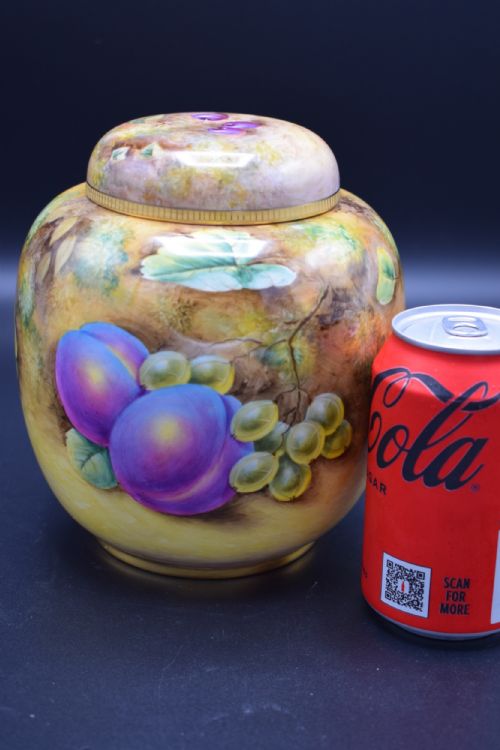 ROYAL WORCESTER PAINTED FRUIT GINGER JAR BY JOHN SMITH - ADDITIONAL PHOTO 4