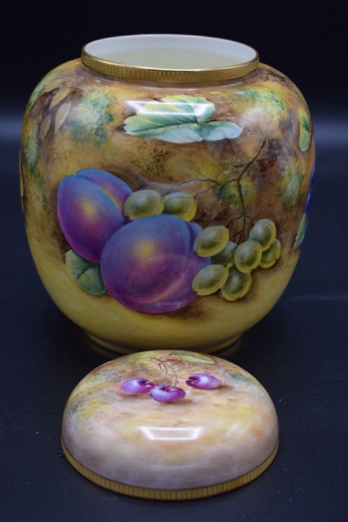 ROYAL WORCESTER PAINTED FRUIT GINGER JAR BY JOHN SMITH - ADDITIONAL PHOTO 5