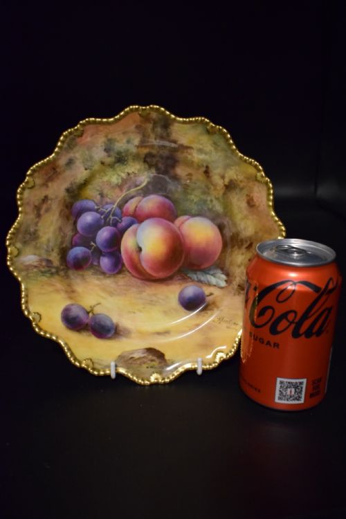 ROYAL WORCESTER PAINTED FRUIT STAR EDGE PLATE - ADDITIONAL PHOTO 1