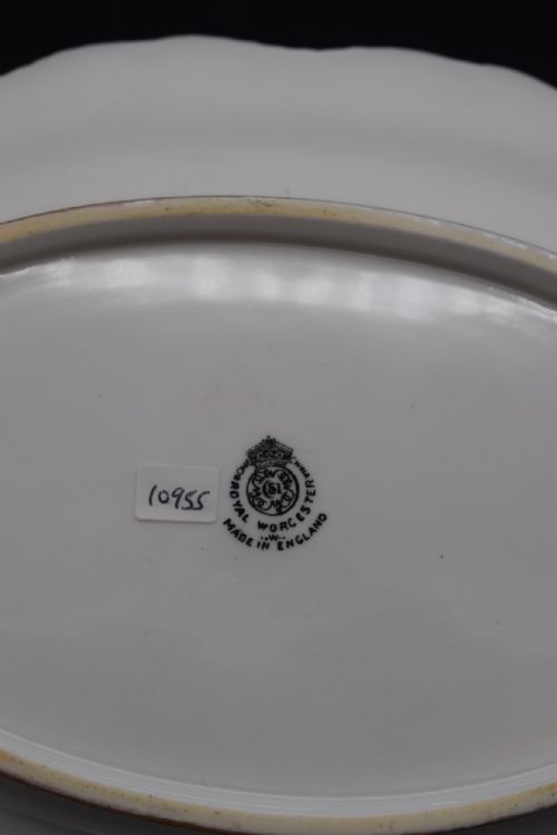 ROYAL WORCESTER PAINTED FRUIT FISH DISH BY H AYRTON - ADDITIONAL PHOTO 1
