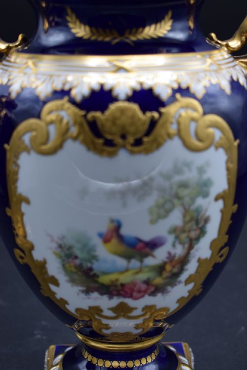 ROYAL CROWN DERBY PAIR OF VASES SIGNED DARLINGTON - ADDITIONAL PHOTO 3