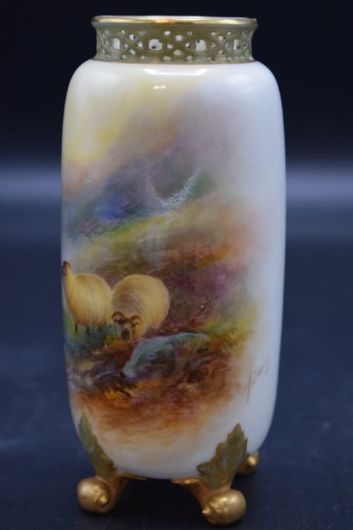 ROYAL WORCESTER VASE SIGNED H DAVIS - ADDITIONAL PHOTO 2