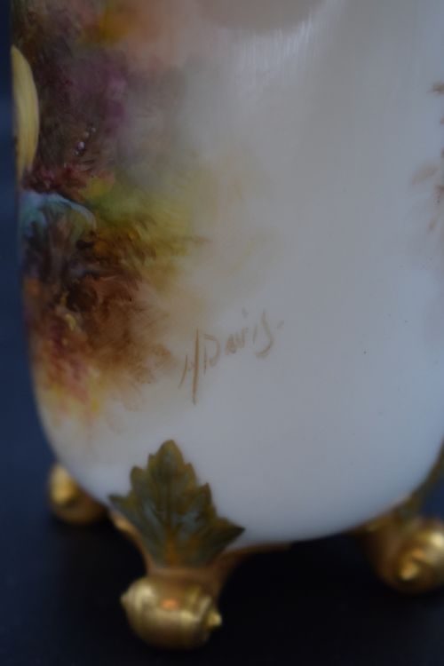 ROYAL WORCESTER VASE SIGNED H DAVIS - ADDITIONAL PHOTO 4