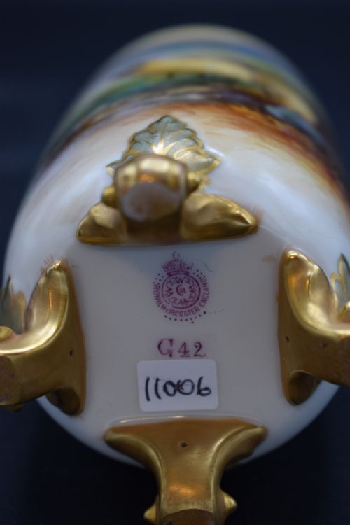 ROYAL WORCESTER VASE SIGNED H DAVIS - ADDITIONAL PHOTO 5
