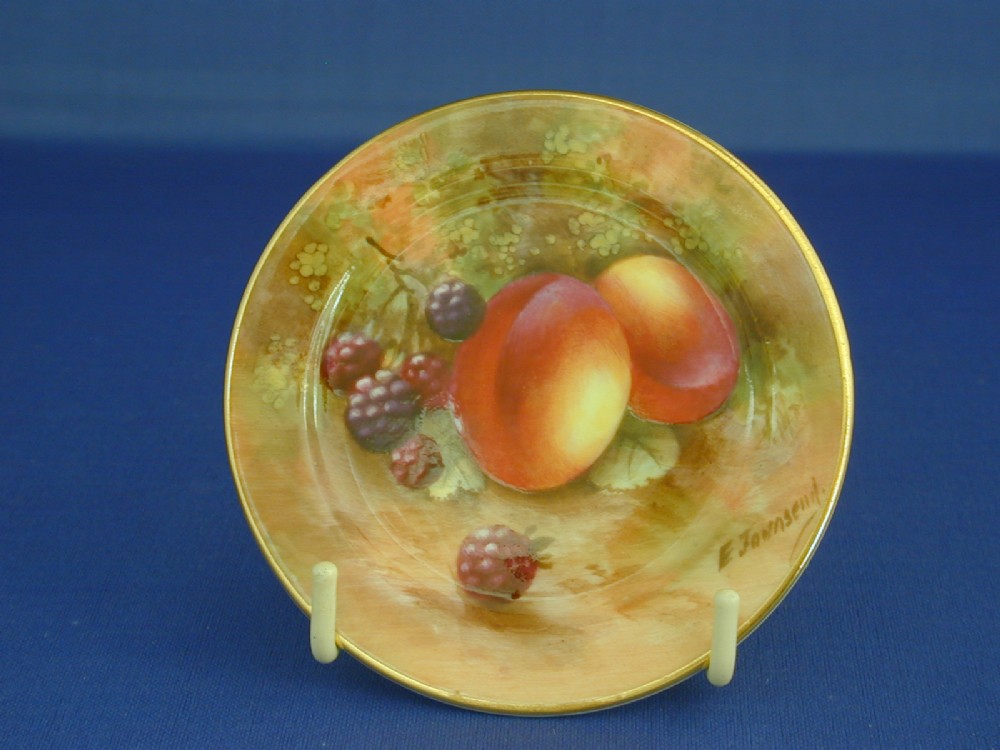Royal Worcester miniature plate fruit painted 