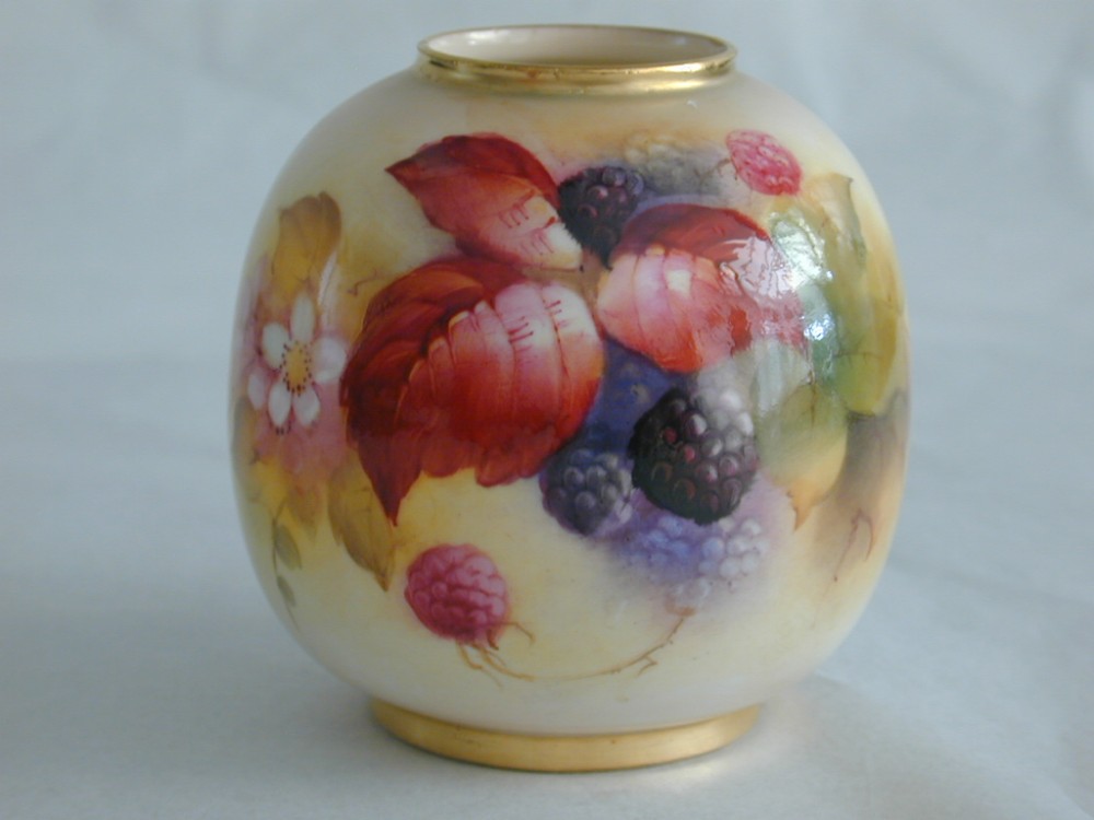 Royal Worcester vase signed K Blake