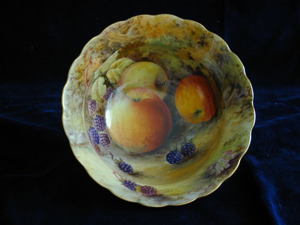 Royal Worcester fruit decorated large sugar bowl