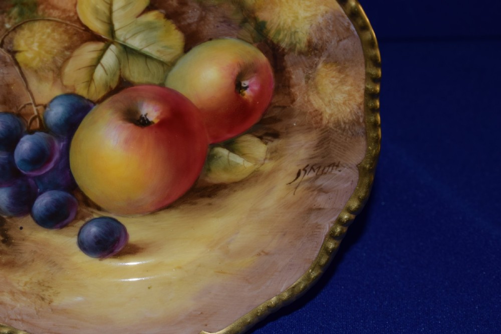Royal Worcester set of 6 fruit painted plates  View V