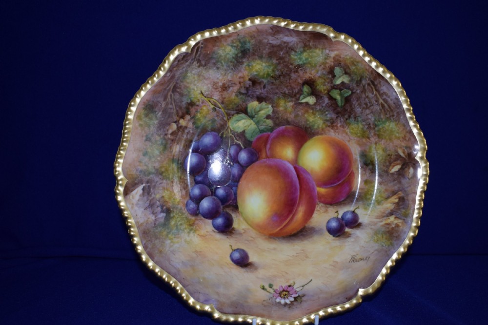 Royal Worcester fruit painted rope edge large size plate.