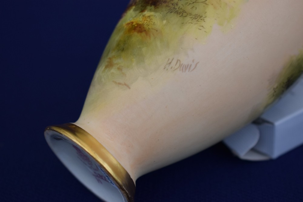 Royal Worcester vase signed Harry Davis View IV