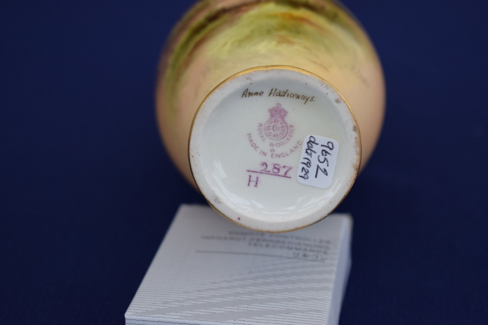 Royal Worcester vase signed Harry Davis View V