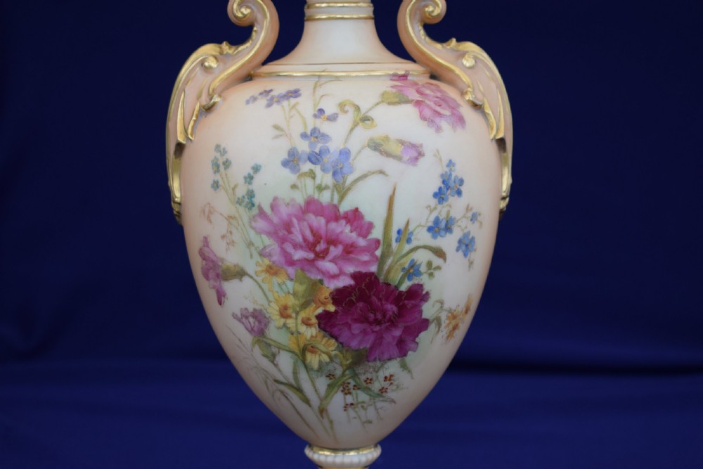 Royal Worcester blush ivory floral vase View II