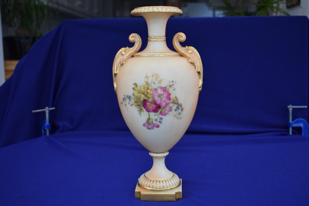 Royal Worcester blush ivory floral vase View III