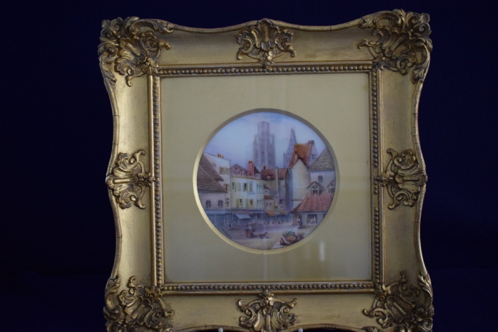 Royal Worcester original framed plaque signed Rushton