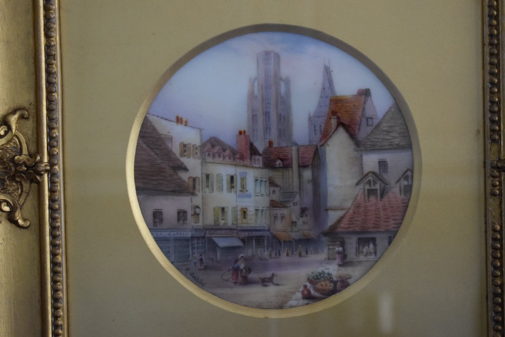 Royal Worcester original framed plaque signed Rushton View II