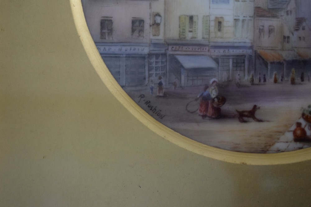 Royal Worcester original framed plaque signed Rushton View III