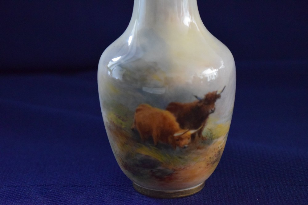 Royal Worcester pair of vases signed H Stinton View II