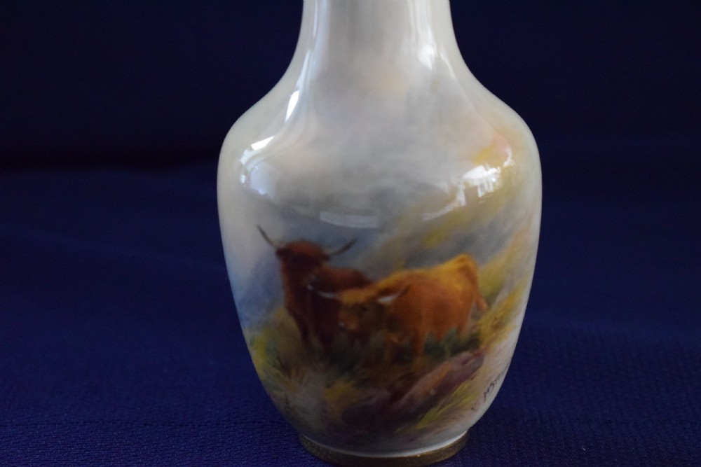 Royal Worcester pair of vases signed H Stinton View III