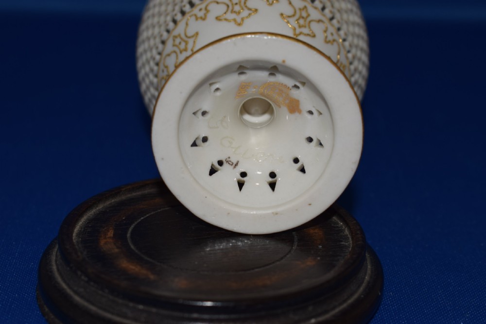 Royal Worcester reticulated ewer signed George Owen View VI