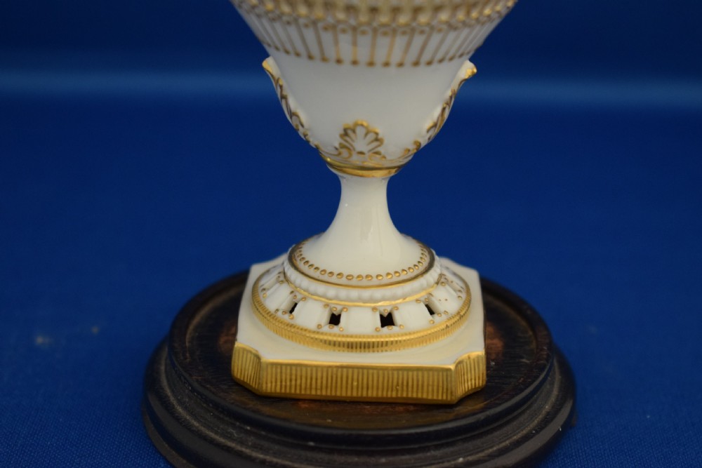 Antique Royal Worcester reticulated vase signed George Owen View V