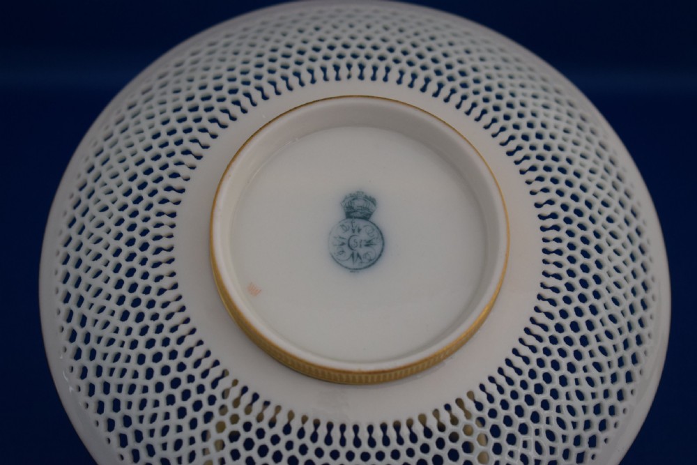 Royal Worcester reticulated cup and saucer by George Owen View V