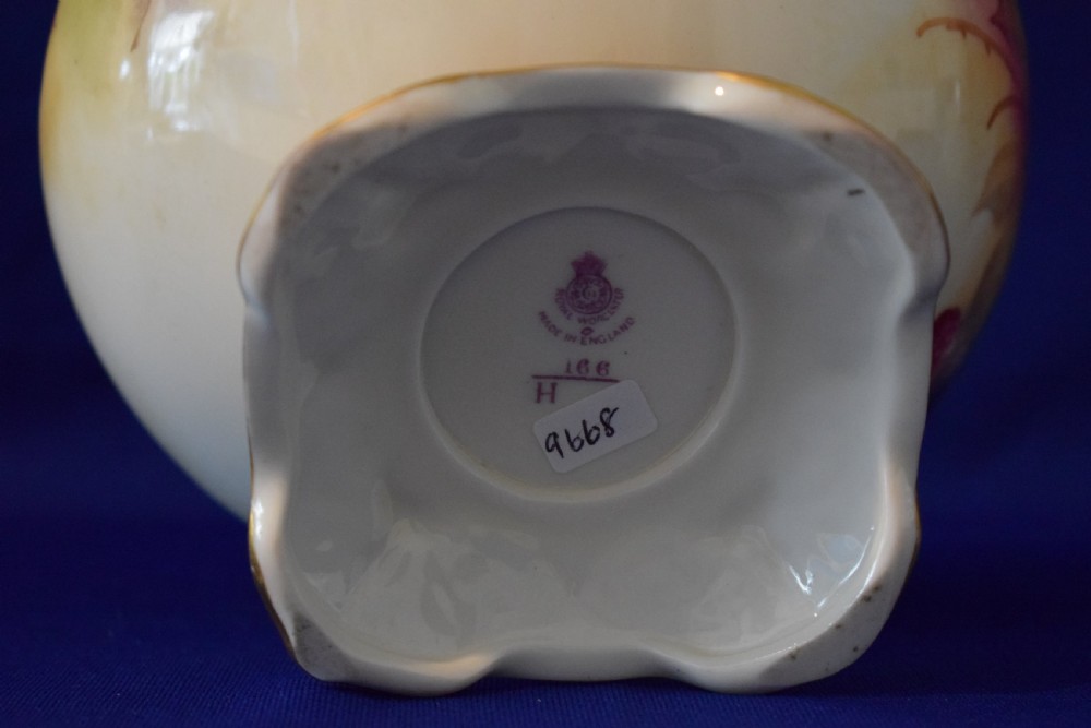 Royal Worcester jardinière decorated by Kitty Blake View V