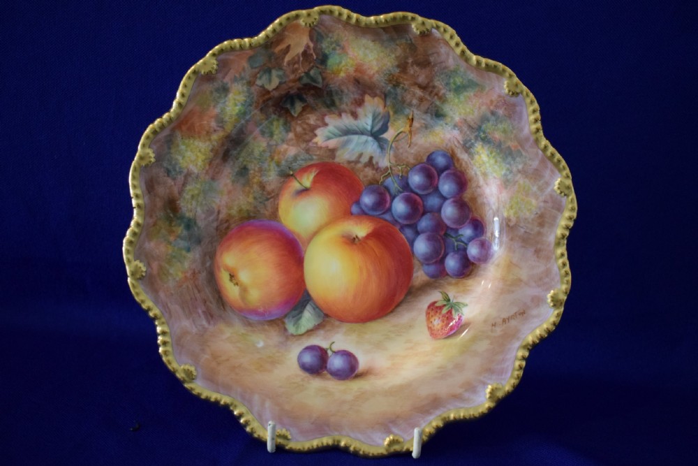 Royal Worcester painted fruit plate
