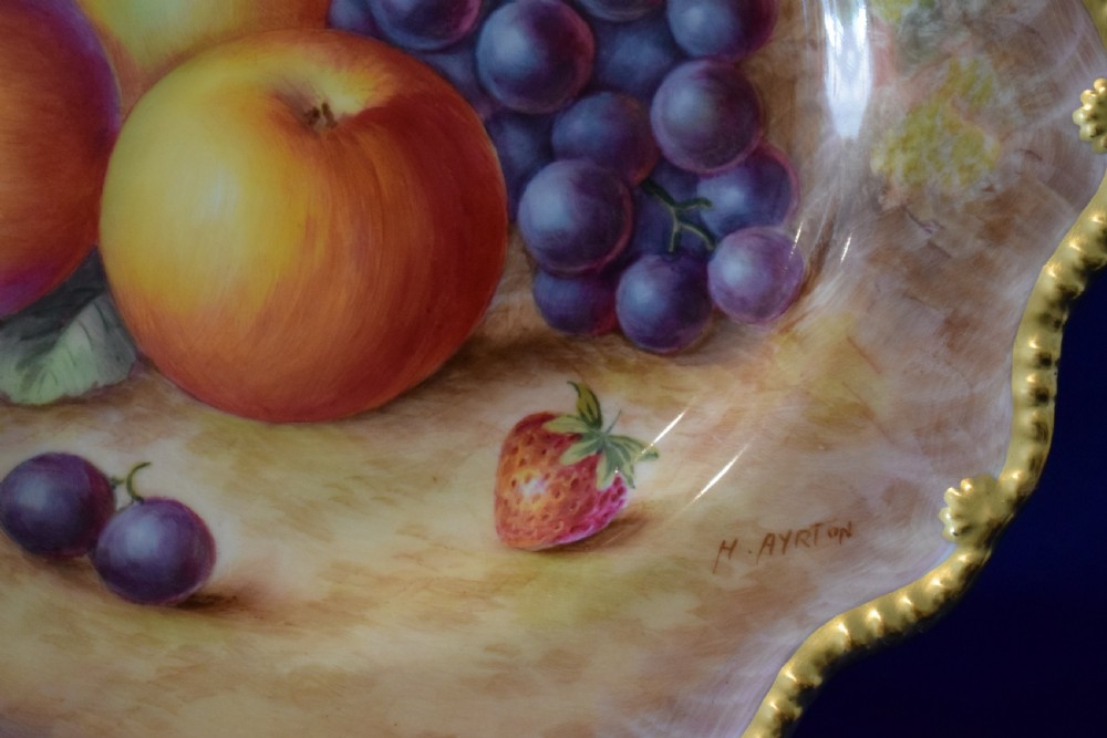 Royal Worcester painted fruit plate View II