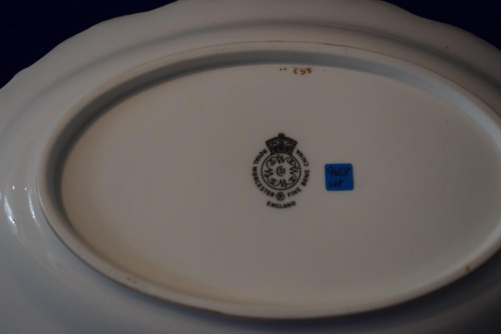 Royal Worcester oval shell handled dessert dish by H Ayrton View III