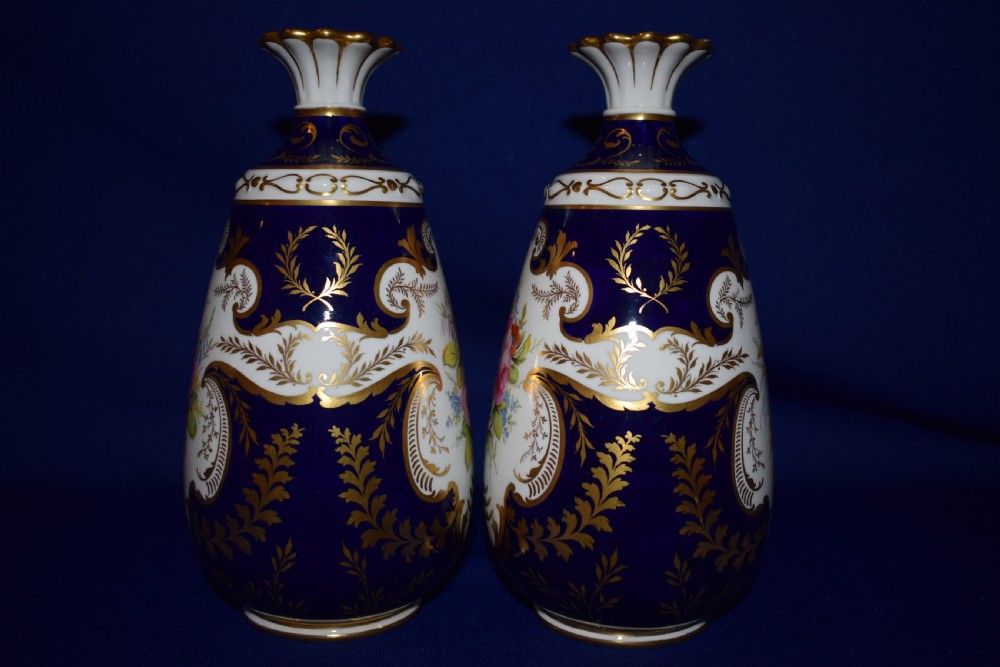Royal Crown Derby pair of hand painted and artist signed vases View VII