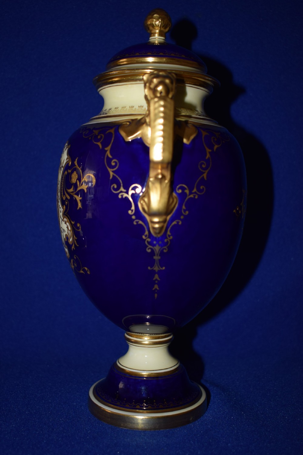 Coalport  pair of hand painted vases and covers View V