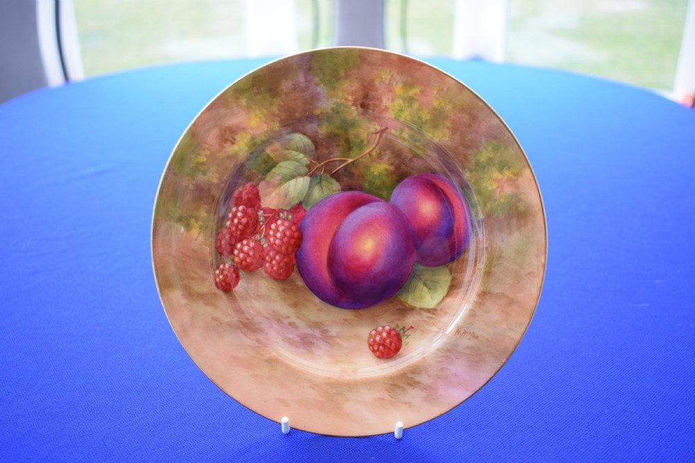 Royal Worcester fruit painted tea plate by Ayrton