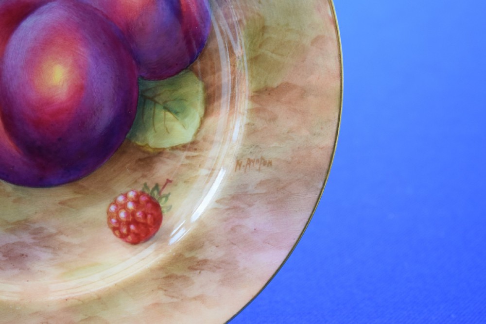 Royal Worcester fruit painted tea plate by Ayrton View II