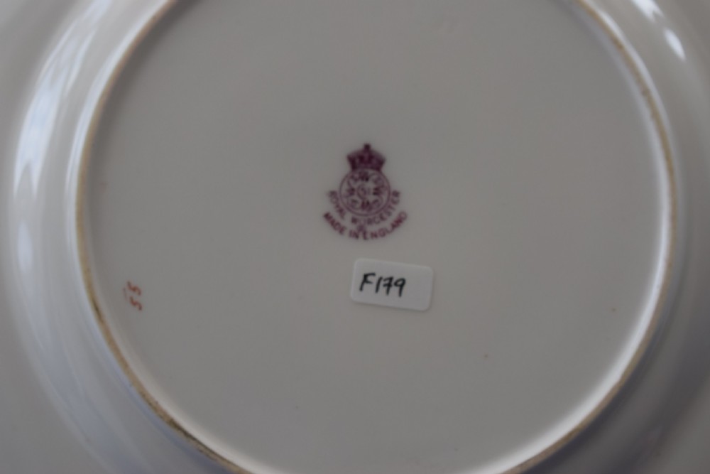 Royal Worcester fruit decorated dessert plate by T Lockyer View III