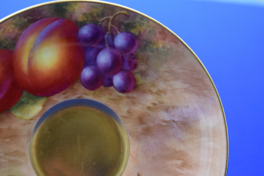 Royal Worcester fruit painted Cup and Saucer View IV
