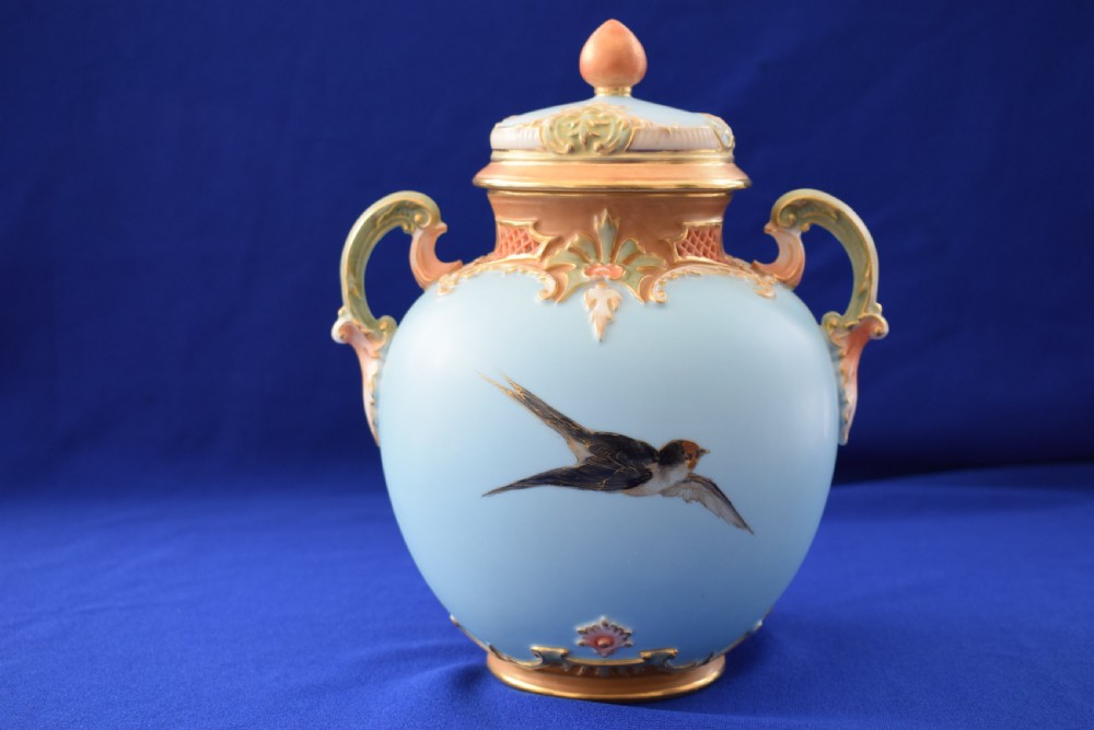Royal Worcester pot pourri vase signed C Baldwyn View II