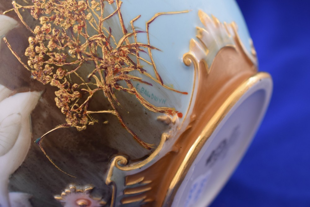 Royal Worcester pot pourri vase signed C Baldwyn View IV