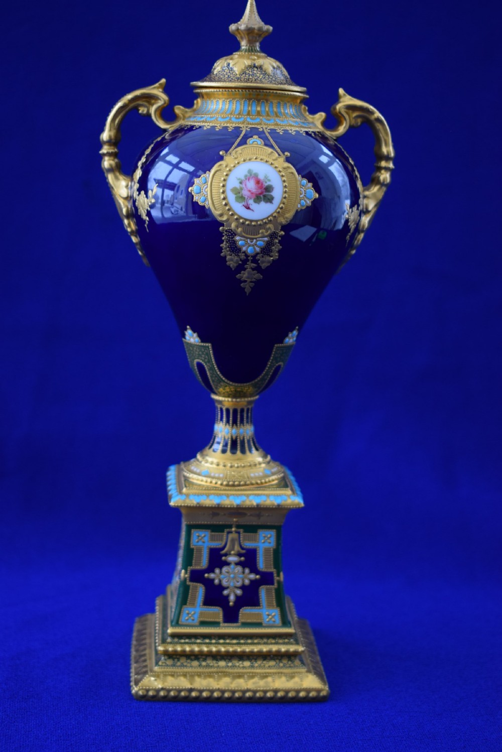 Royal Crown Derby vase and cover by Desire Leroy View II