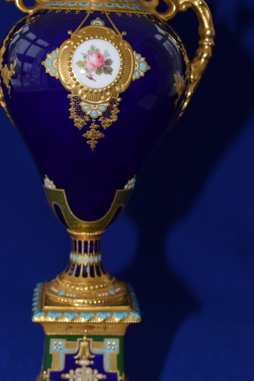 Royal Crown Derby vase and cover by Desire Leroy View V