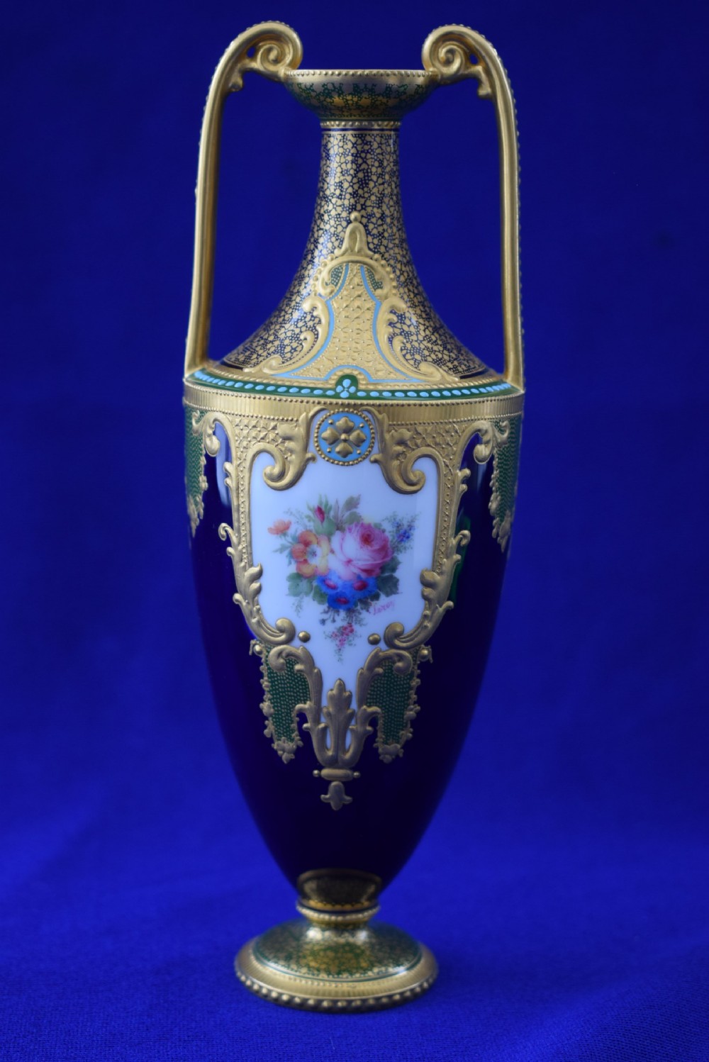 Royal Crown Derby vase signed Leroy