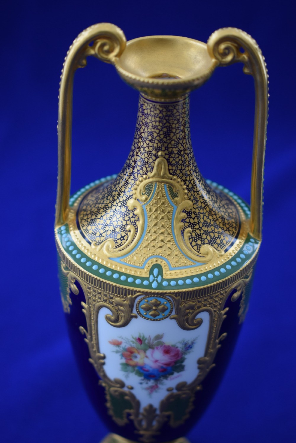 Royal Crown Derby vase signed Leroy View III