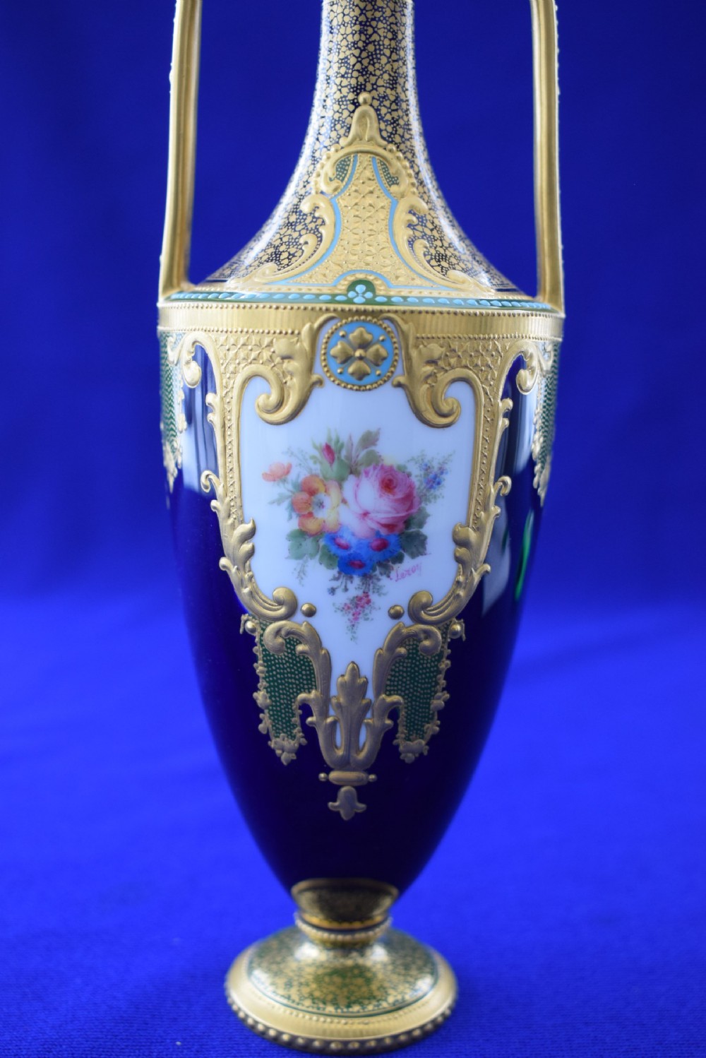 Royal Crown Derby vase signed Leroy View IV