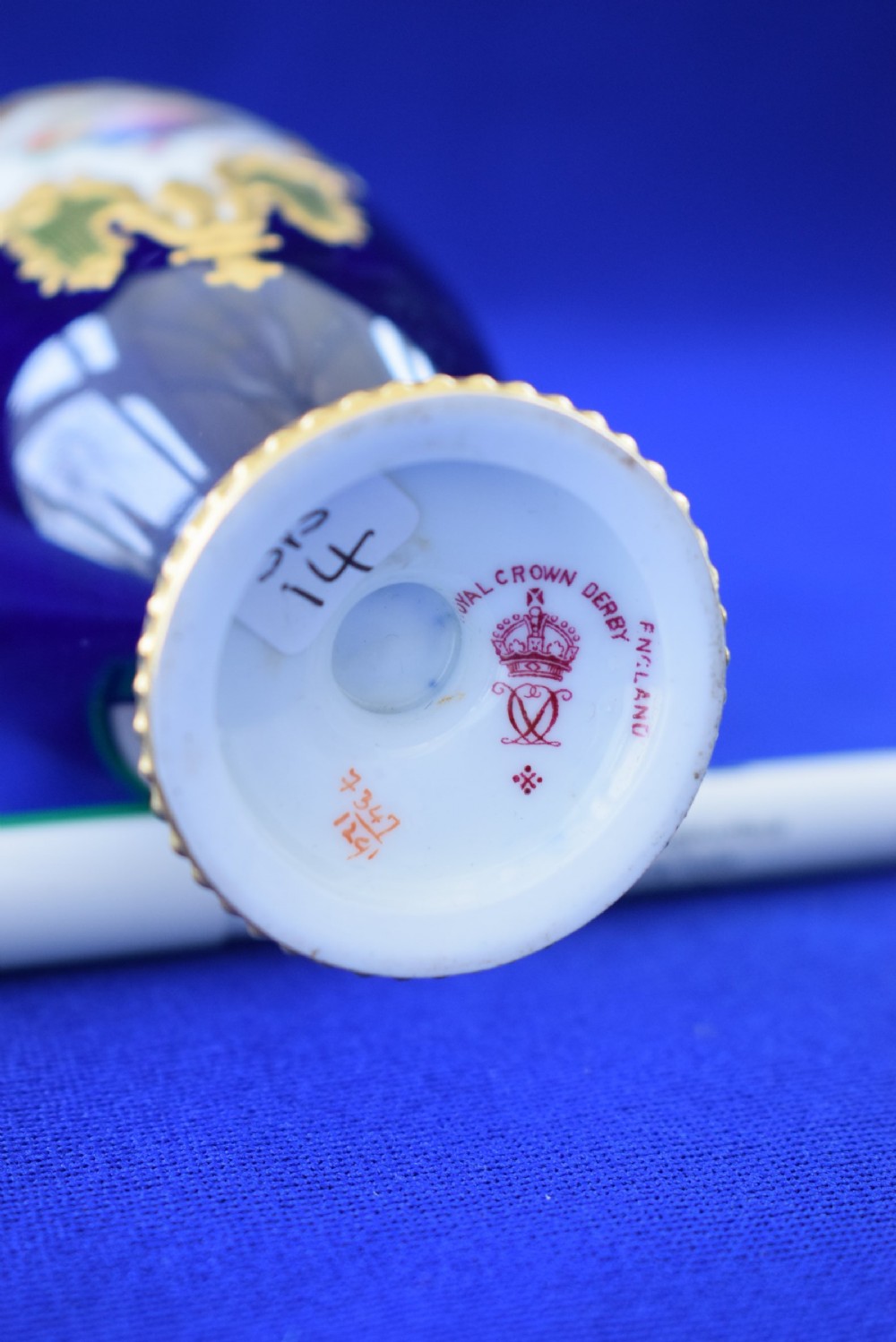 Royal Crown Derby vase signed Leroy View V